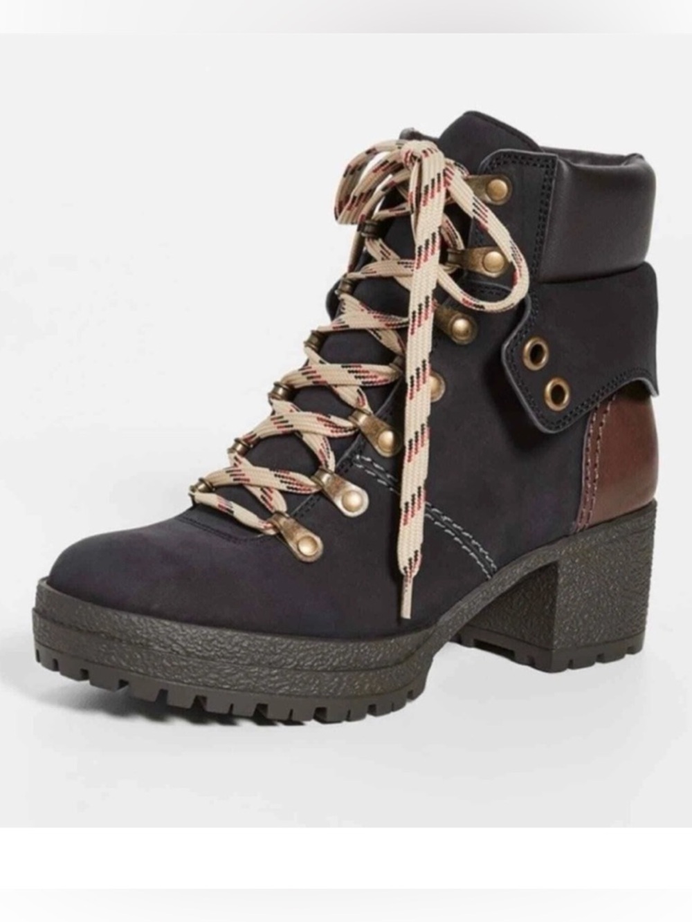 See by Chloe Eileen Mid Ankle Leather Platform Hiking Boots